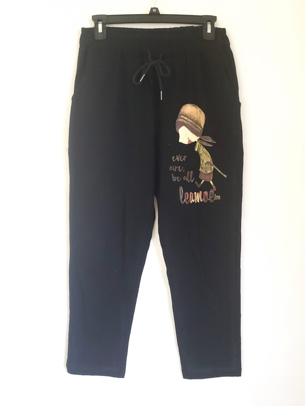 Kawaii Womens Sweatpants Cotton Joggers Pockets Lounge Sweat Pants Tapered Small